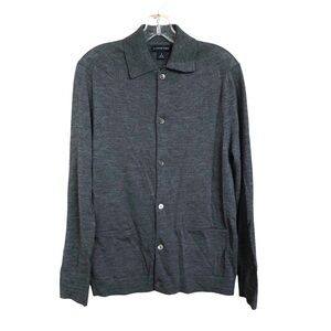 LANDS END Sweater Mens S 34-36 Cardigan 100% Merino Wool Lightweight Excellent